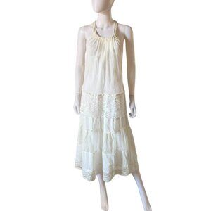 Free People Intimately Walking On A Dream Cover Up Dress Cream Large NEW